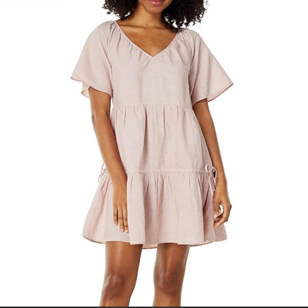 Madewell pale pink linen blend dress